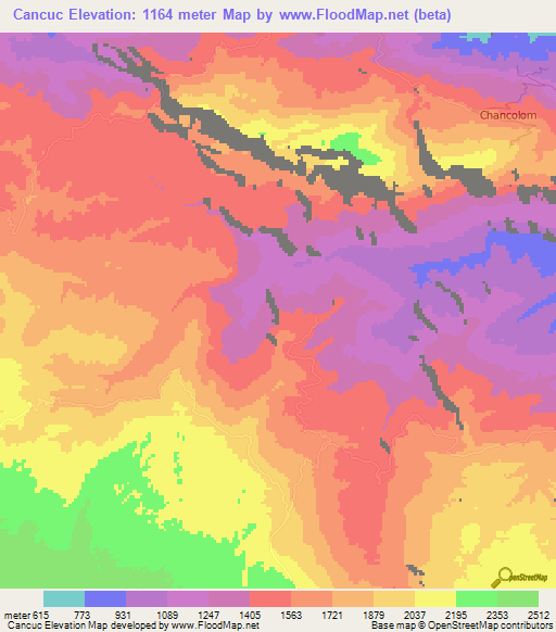 Cancuc,Mexico Elevation Map