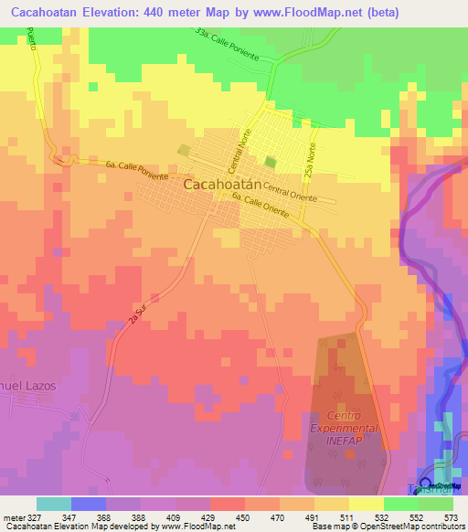 Cacahoatan,Mexico Elevation Map