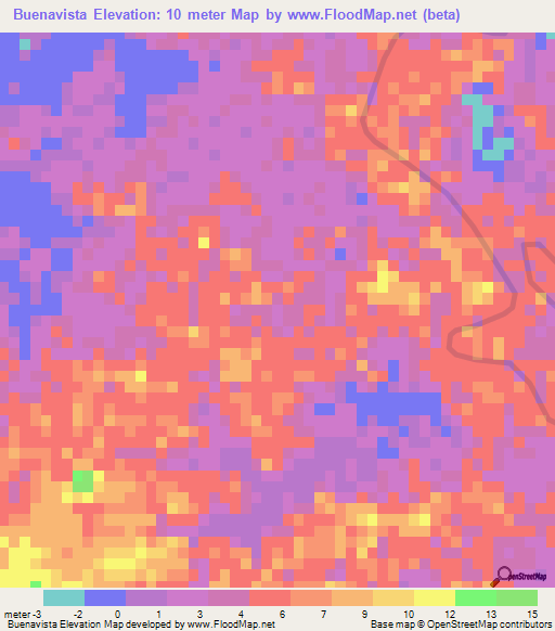 Buenavista,Mexico Elevation Map