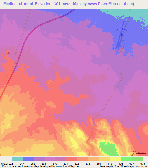 Madinat al Amal,Egypt Elevation Map