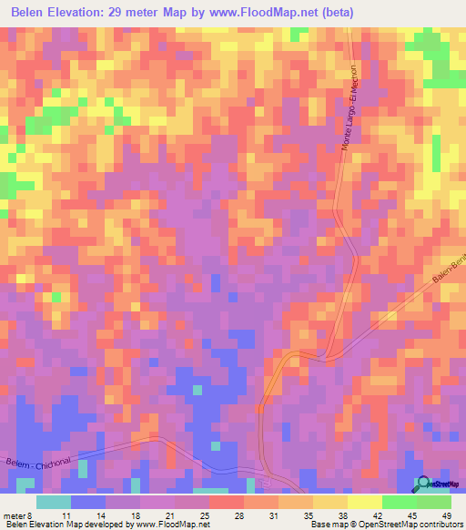 Belen,Mexico Elevation Map