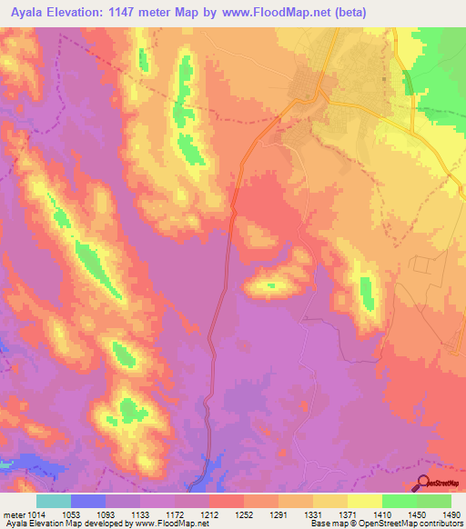 Ayala,Mexico Elevation Map