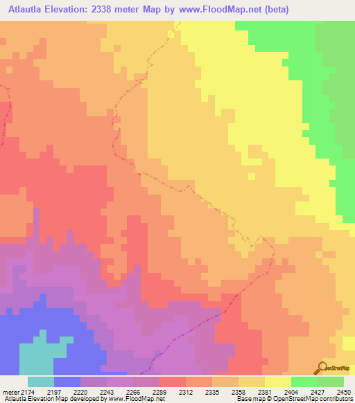 Atlautla,Mexico Elevation Map