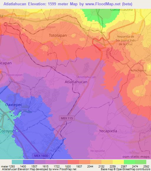 Atlatlahucan,Mexico Elevation Map