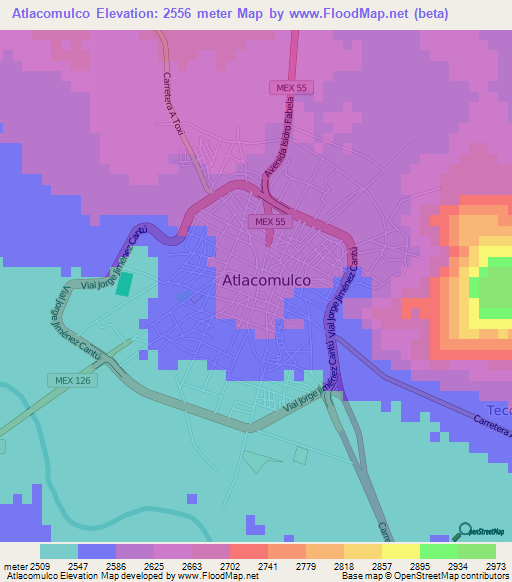 Atlacomulco,Mexico Elevation Map