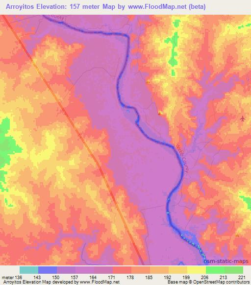 Arroyitos,Mexico Elevation Map