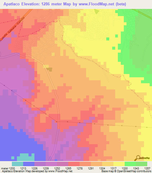 Apatlaco,Mexico Elevation Map