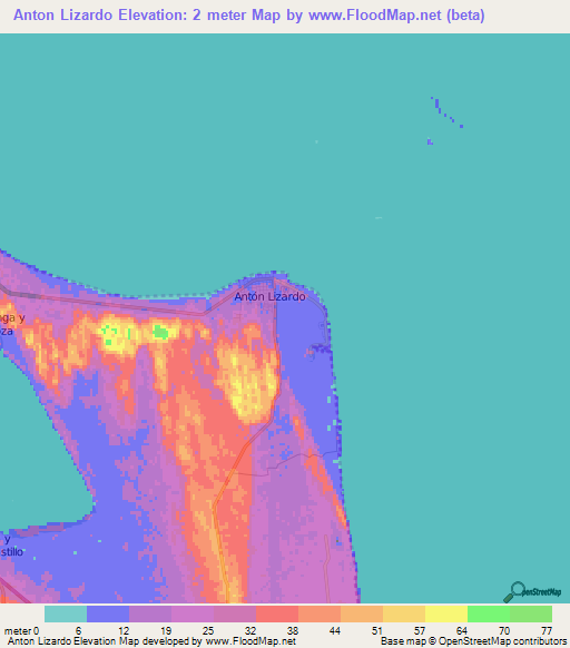 Anton Lizardo,Mexico Elevation Map