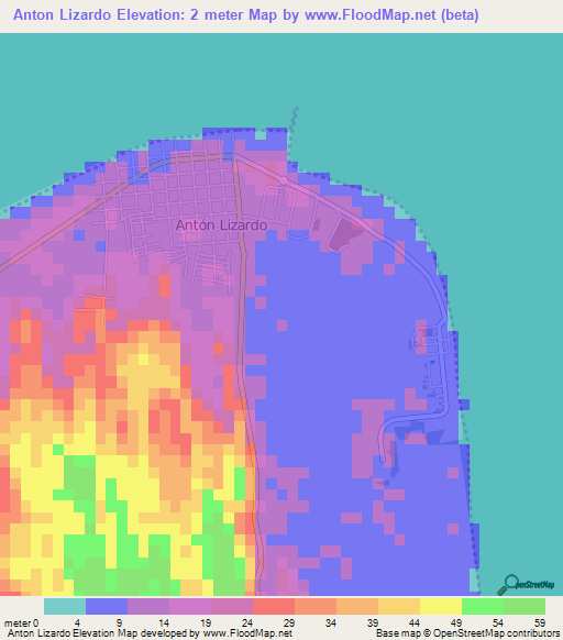 Anton Lizardo,Mexico Elevation Map