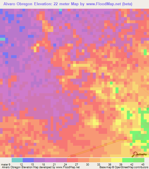 Alvaro Obregon,Mexico Elevation Map