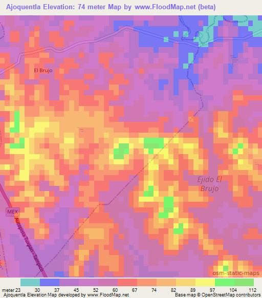 Ajoquentla,Mexico Elevation Map