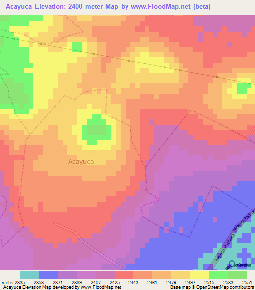 Acayuca,Mexico Elevation Map