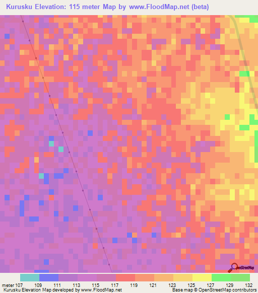 Kurusku,Egypt Elevation Map