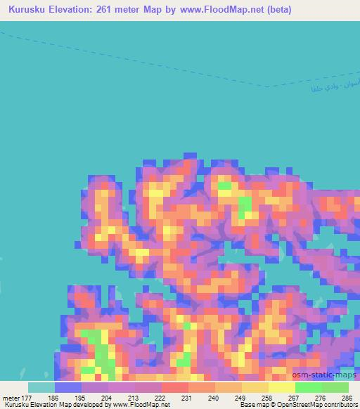 Kurusku,Egypt Elevation Map