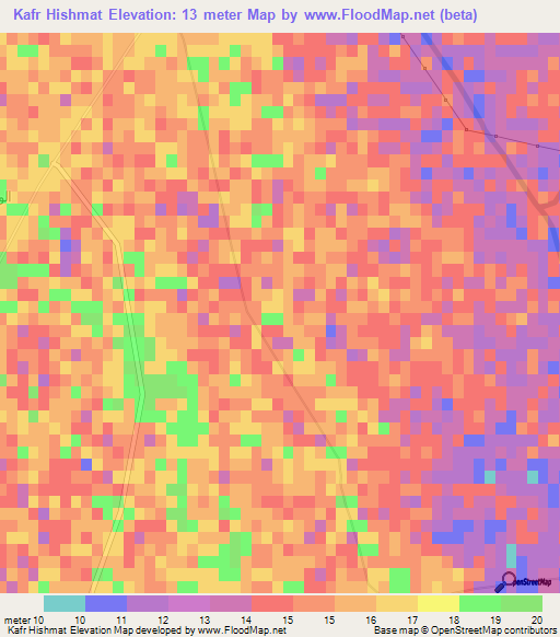 Kafr Hishmat,Egypt Elevation Map