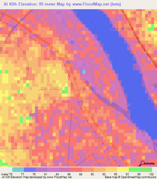 Al Kilh,Egypt Elevation Map