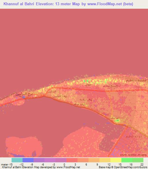 Khannuf al Bahri,Egypt Elevation Map