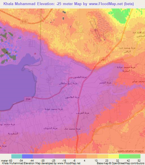 Khala Muhammad,Egypt Elevation Map