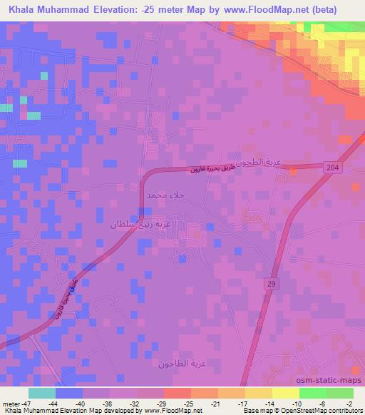 Khala Muhammad,Egypt Elevation Map