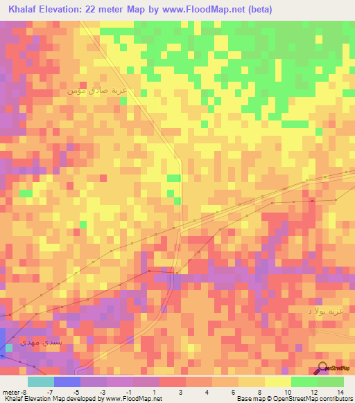 Khalaf,Egypt Elevation Map