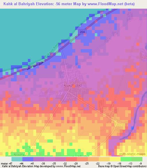 Kahk al Bahriyah,Egypt Elevation Map