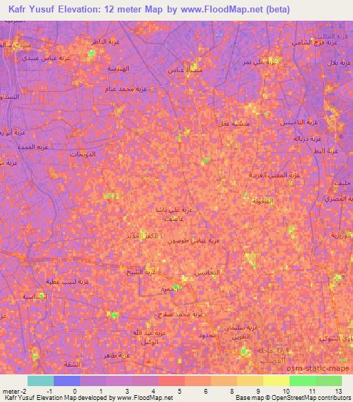 Kafr Yusuf,Egypt Elevation Map
