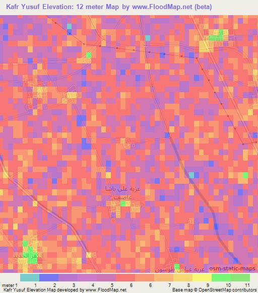 Kafr Yusuf,Egypt Elevation Map