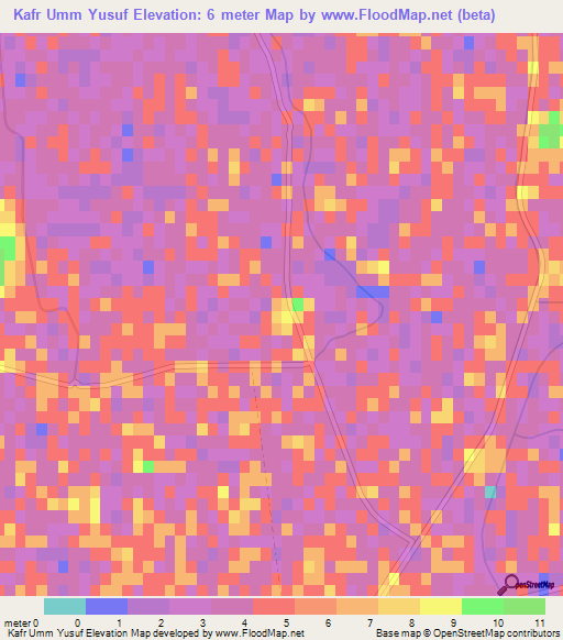 Kafr Umm Yusuf,Egypt Elevation Map