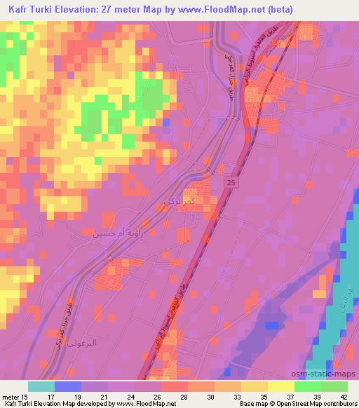 Kafr Turki,Egypt Elevation Map