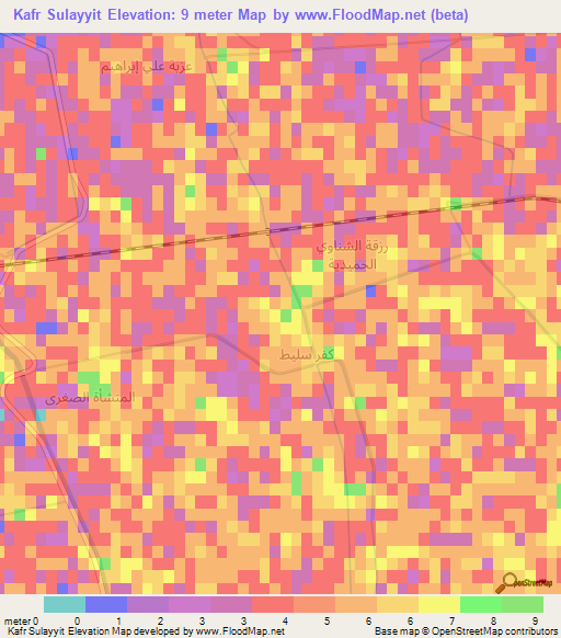 Kafr Sulayyit,Egypt Elevation Map