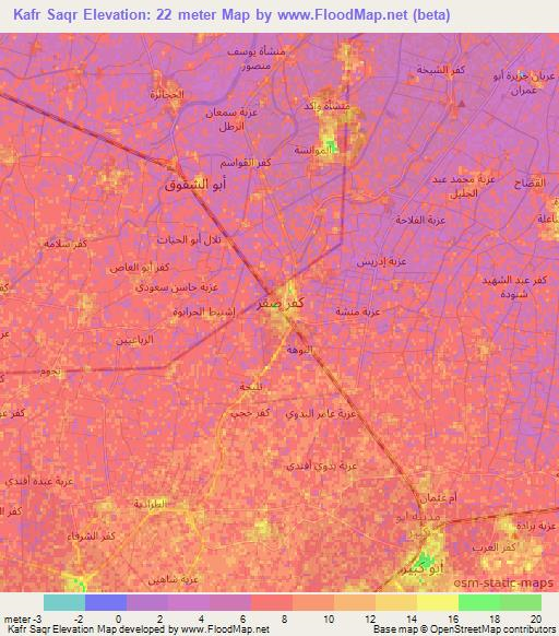 Kafr Saqr,Egypt Elevation Map