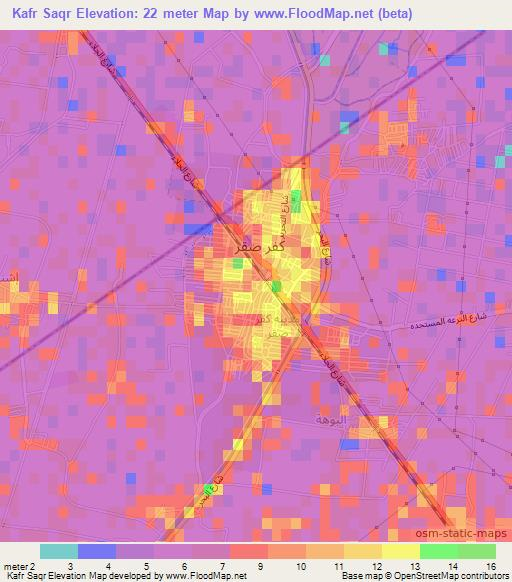 Kafr Saqr,Egypt Elevation Map