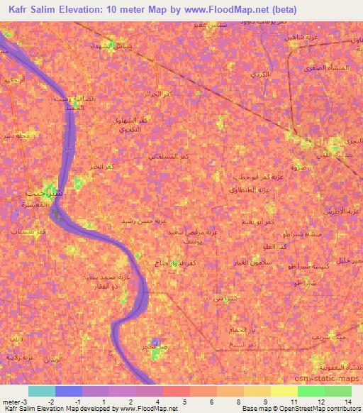 Kafr Salim,Egypt Elevation Map