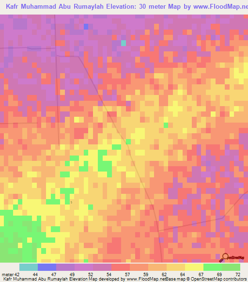 Kafr Muhammad Abu Rumaylah,Egypt Elevation Map