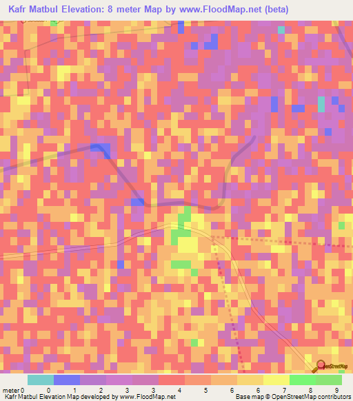 Kafr Matbul,Egypt Elevation Map