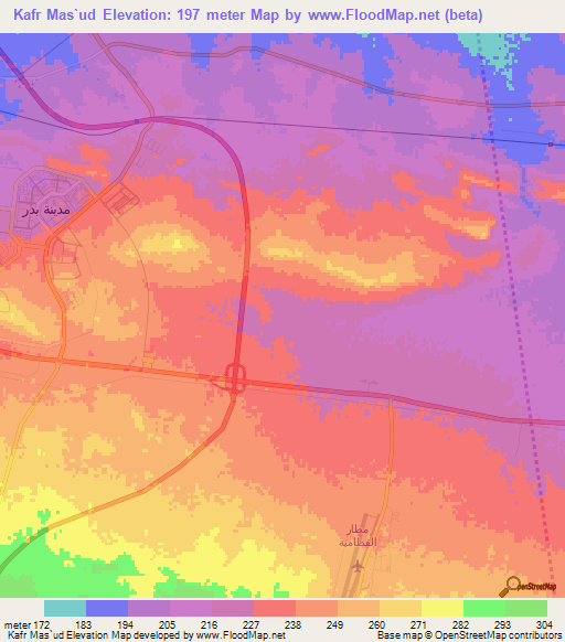 Kafr Mas`ud,Egypt Elevation Map