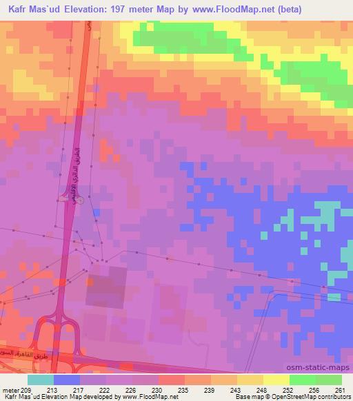 Kafr Mas`ud,Egypt Elevation Map