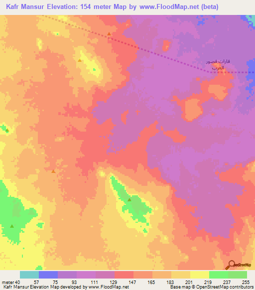 Kafr Mansur,Egypt Elevation Map