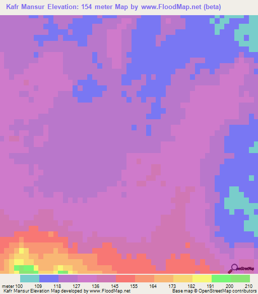 Kafr Mansur,Egypt Elevation Map