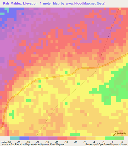 Kafr Mahfuz,Egypt Elevation Map