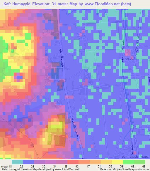 Kafr Humayyid,Egypt Elevation Map