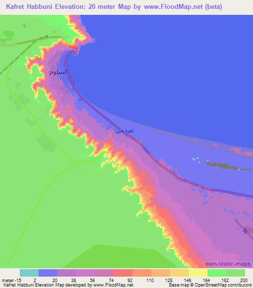 Kafret Habbuni,Egypt Elevation Map