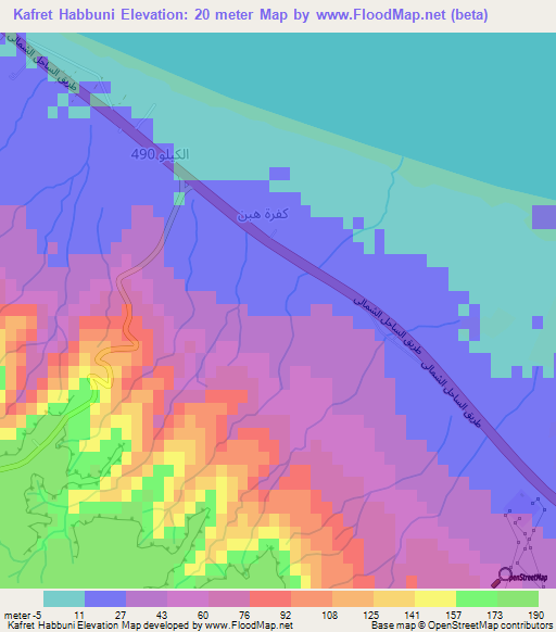 Kafret Habbuni,Egypt Elevation Map