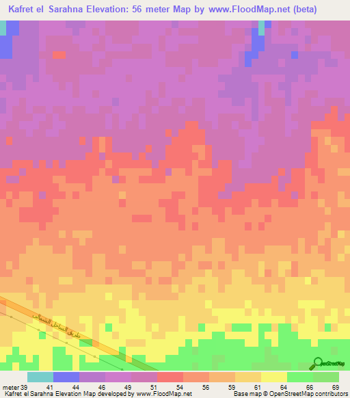 Kafret el Sarahna,Egypt Elevation Map