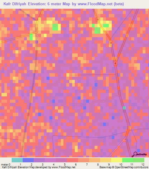 Kafr Difriyah,Egypt Elevation Map