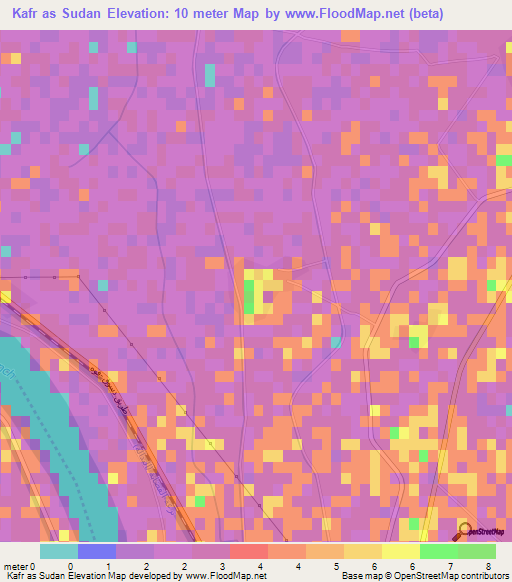 Kafr as Sudan,Egypt Elevation Map