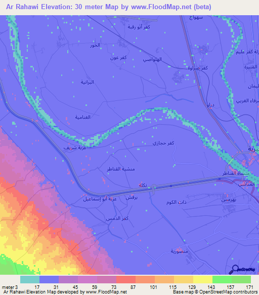 Ar Rahawi,Egypt Elevation Map