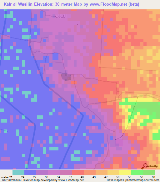 Kafr al Wasilin,Egypt Elevation Map