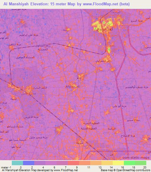 Al Manshiyah,Egypt Elevation Map