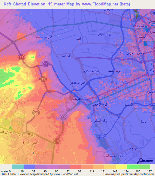 Kafr Ghatati,Egypt Elevation Map